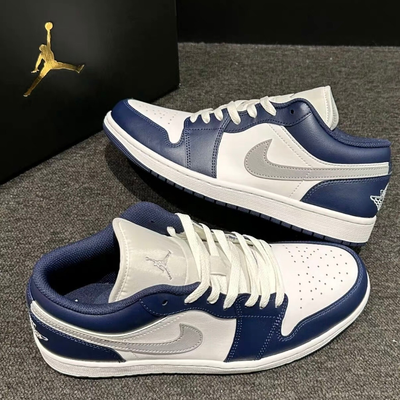 #ad #ad Nike Air Jordan 1 Men#x27;s Low Top Retro Basketball White And Blue $82.99