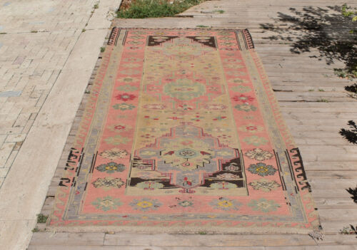 Tappeto caucasico 66""x129"" tessuto a mano antico vintage sumak kilim tappeto 170x330 cm - Foto 1 di 10