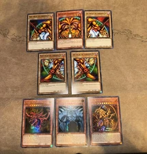 YUGIOH! EXODIA + EGYPTIAN GOD CARDS OBELISK - SLIFER - RA 8 CARD SET LDK2 MINT