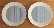 2x Arzberg TRIC Cottage Speiseteller blau gestreift 27cm NEU - RAR