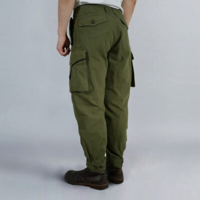 Vintage Mens WWII US Army Pilot Cargo Pants Casual Loose Worker