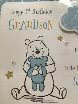 GRANDSON 1st Brthday Card Personalsed Grandson Frst Brthday Card - View #7