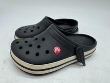 DAMAGED Crocs Crocband Clogs Kids Black Rubber Slip-On Lightweight Casual - J4