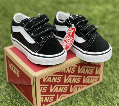 Old Skool V Low Top Black White Baby toddler Shoes