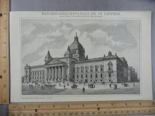 Rare Antique Original VTG Reichsgericht Imperial Court Illustration Art Print