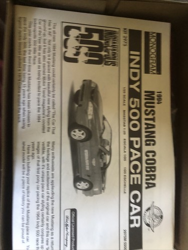 Monogram # 2975, '94 Mustang Indy Pace Car Unassembled Sealed bag open box - Picture 2 of 6