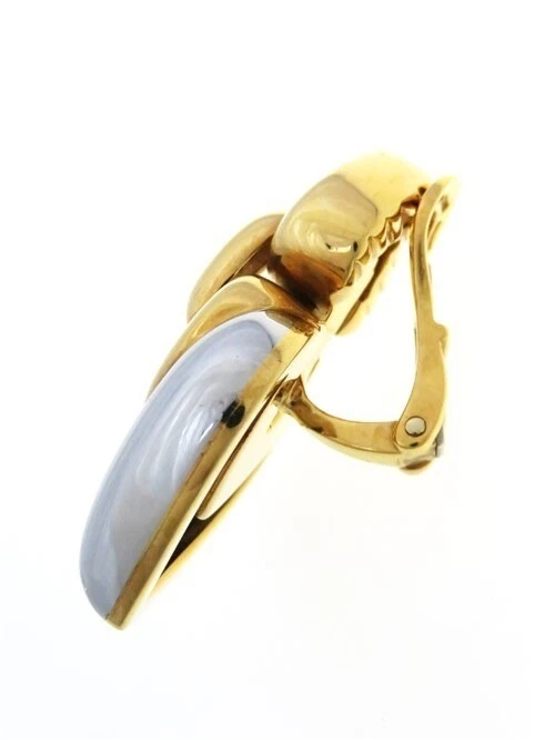 Винтажные серьги-капли из желтого золота 18 карат с сердцем Bvlgari Doppio Cuore - Изображение 2 из 4