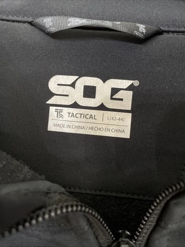 SOG Tactical Softshell Jacket Men's L Black Water Resistant Utility Outerwear image 2