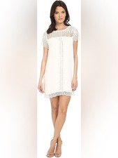 Joie Ivory Crochet Lace Shift Mini Dress Medium