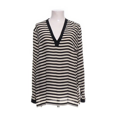MaxMara, Langarmshirt, Größe: 38, Schwarz/Weiß, Seide, Streifen, Damen #1ET