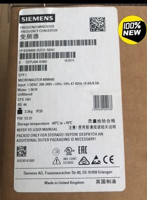 6SE6440-2UC21-5BA1 NEW SIEMENS 6SE6 440-2UC21-5BA1 MICROMASTER 440 Inverter
