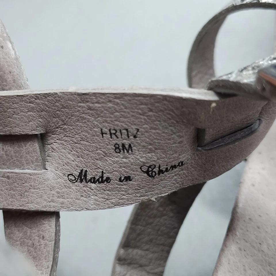 Donald J Pliner Fritz Gladiator Sandals Women 8 Gray Snake Print Ankle Strap EUC - Image 4 of 4