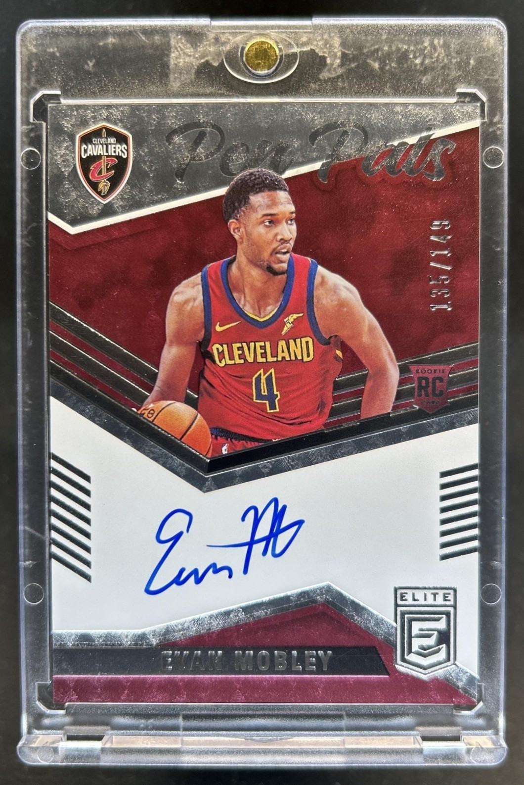 2021-22 Panini Donruss Elite Evan Mobley Pen Pals RC Auto #/149 Cavaliers