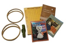 Vtg 70s Macrame Accessories Work Board 3 Booklets Purse Handles A Little Cording