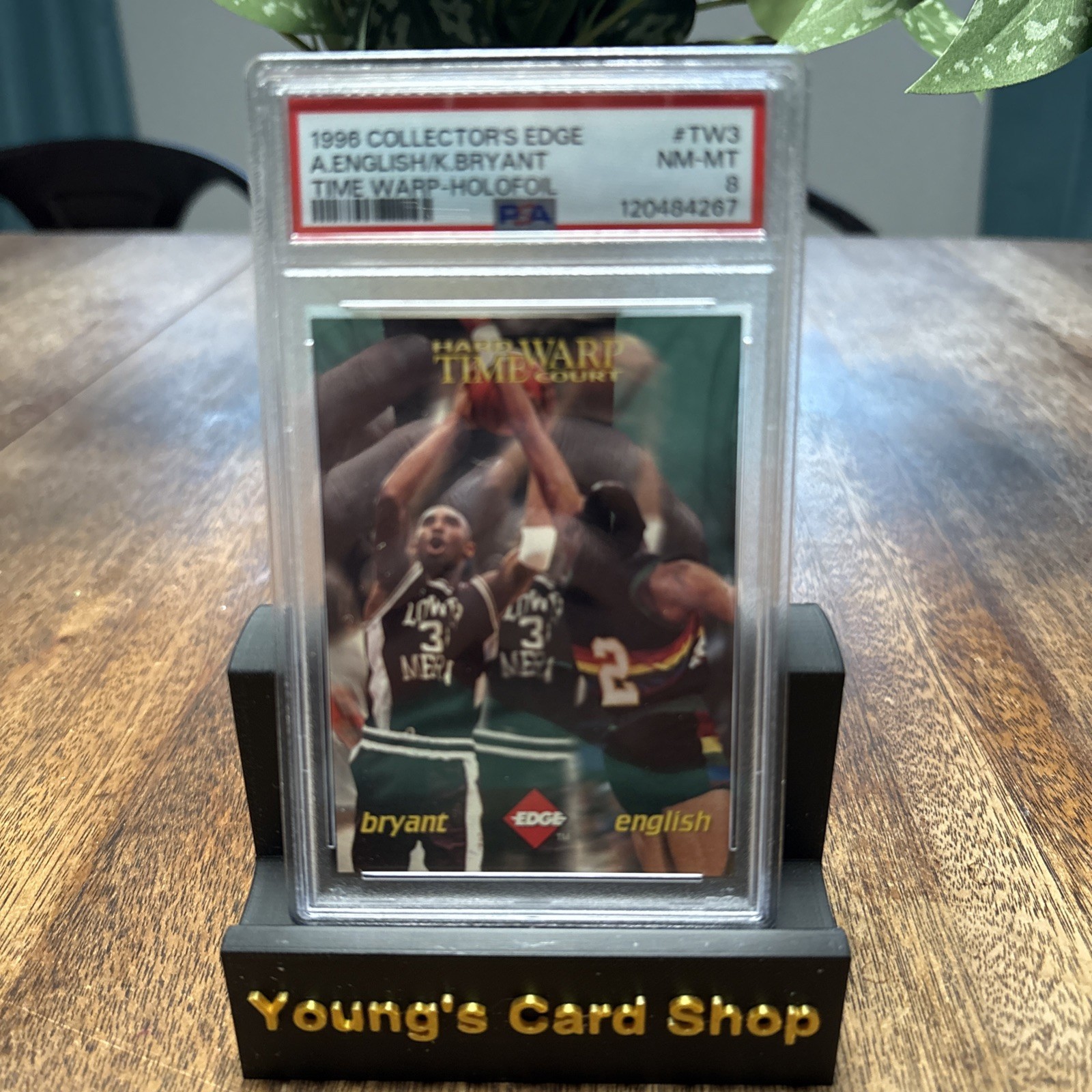 1996 Collectors Edge A. English/Kobe Bryant RC Time Warp Holofoil /2500 PSA 8