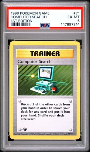 1999 POKEMON GAME BASE SET COMPUTER SEARCH 1ST EDITION #71 PSA 6