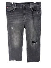 Hudson Womens Rosalie Primadonna High Rise Wide Leg Jeans Size 32 Black