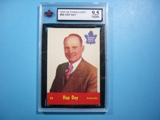 1955/56 PARKHURST NHL HOCKEY CARD #34 HAP DAY KSA 9.5 NGM SHARP+ 55/56 PARKIE NN