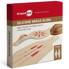 KneadAce Silicone Bread Sling Set Of Oval & Round with 22.4"L x 9"W, Beige