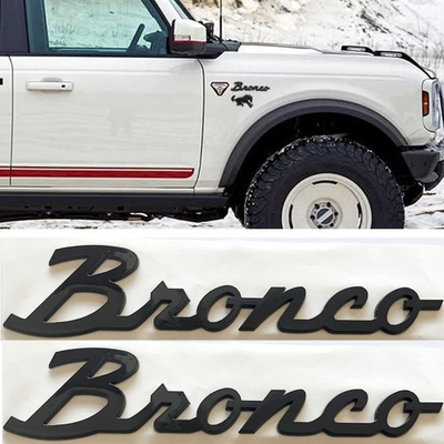 #ad #ad 2PCS For 2021 2025 Bronco Fender replacement Emblems Badge Gloss Black $25.95
