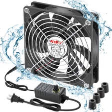 Wathai 120Mm X 25Mm Waterproof Small Box Fan IP67 12V Computer Fan with AC Plug 