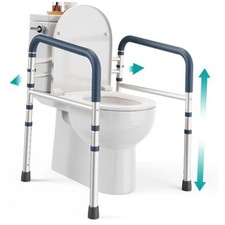 Toilet Safety Rails 350 lb - Adjustable Toilet Safety Frame Dark Blue