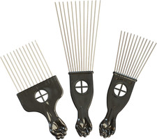 Lot De 3 Peignes À Cheveux Afro En Métal À Dents Larges Pour Salon De Coiffure