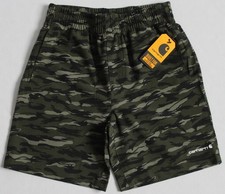 Carhartt Boys L 14/16 Rugged Flex Ripstop Work Short Dark Green Camo CH8334T