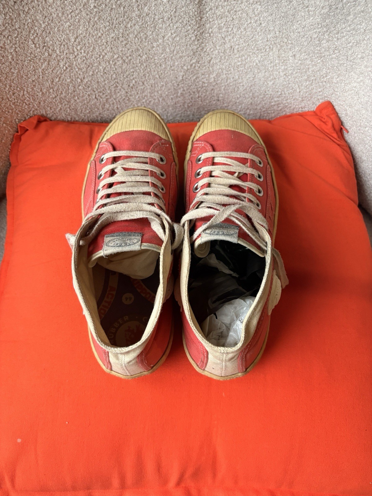 Diesel Red Canvas Yuk Anniversary Hightop Sneaker Size Eu44 Uk 10 Great Conditi image 4