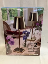 Mikasa Set Of 2 Touch Control Rechargeable LED Lamps - Gold,