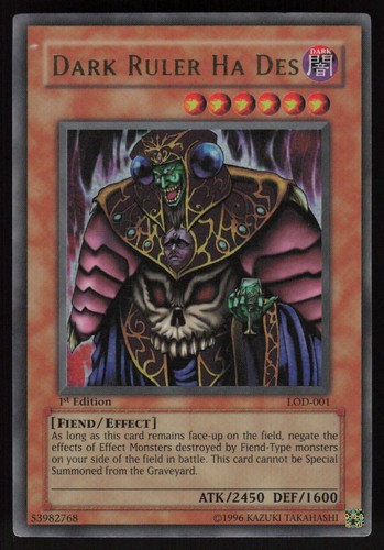 Dark Ruler Ha Des [1st Edition] LOD-001 YuGiOh Legacy of Darkness card