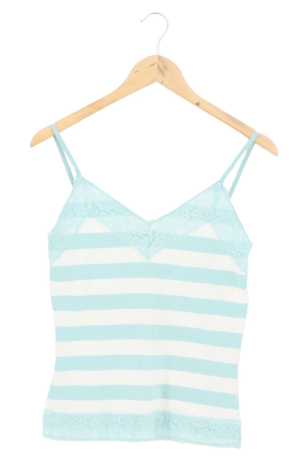 S.OLIVER Damen Top 38/M Blau gestreift Trägertop Spitze Casual