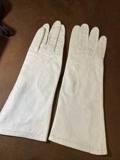 Vintage Roger Far  White Leather Gloves   Made in France   Size 7 