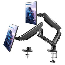 Dual Monitor Desk Mount, 13-32 inch Adjustable Gas Spring Dual, Black