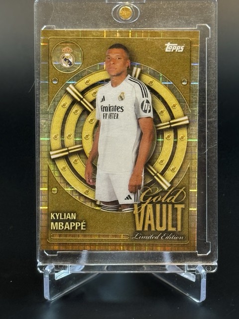 2025-26 Topps Real Madrid Collector Tin Gold Vault Kylian Mbappe #GV-7 04uh