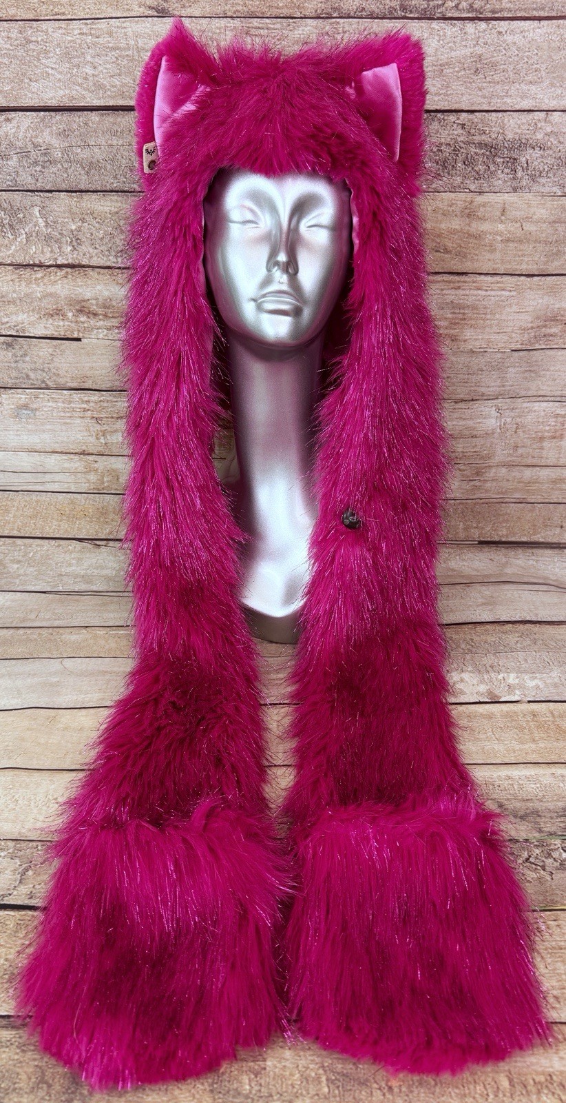 Authentic SpiritHoods 2012 Pink Glitter Wolf Faux… - image 2