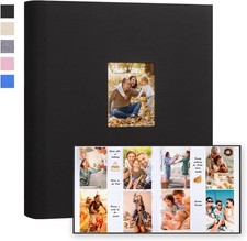 4x6 Photo Album for 600 Photos Linen Cover with Writing Space and Front Window B