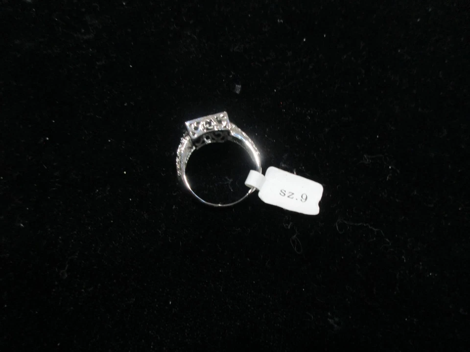 Anillo vintage de PARK LANE Pave y circonita cúbica placa de plata talla 9 Foto 3 de 3
