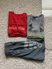 Boys 3 Pc Set Under Armor And Adidas Size M