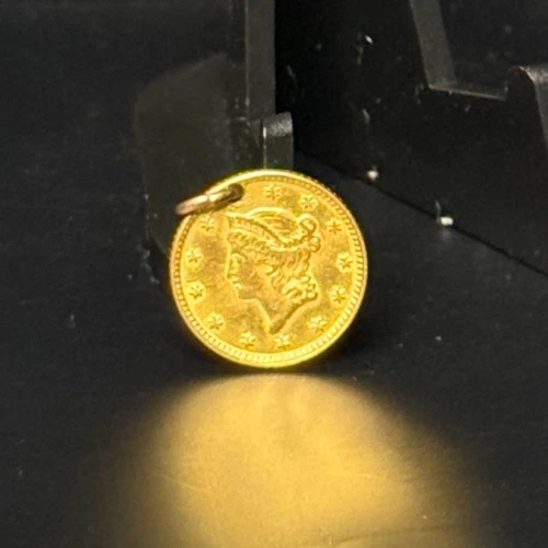 1851 United States Liberty Head One Dollar G$1 Gold Coin -Hole