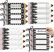 24 Pcs Cardboard Pencil Name Tags for Classroom 7 X 6 Inch Locker Name Tags