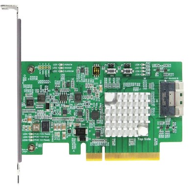 PCIe x8 with ReTimer to SlimSAS 8i AIC for x4 datalink width PCIe 4.0