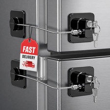 2 Pack Fridge Lock Freezer Lock with 4 Key for Child Safety Refrigerator Locks