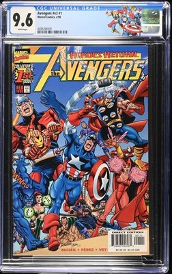   Avengers Vol 3 #1 (1998) CGC 9.6 | Heroes Return Key Issue | Wraparound Cover