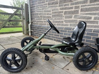 BERG Jeep Pedal Go Kart With trailer Green/Black Pedal Brake .