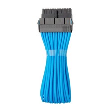 Pro ModMesh 24Pin ATX Extension Cable Sleeved Power Supply Cord Light Blue