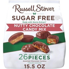 RUSSELL STOVER Sugar Free Assorted Chocolate Candy with Nuts, 15.5 oz. bag - Sug