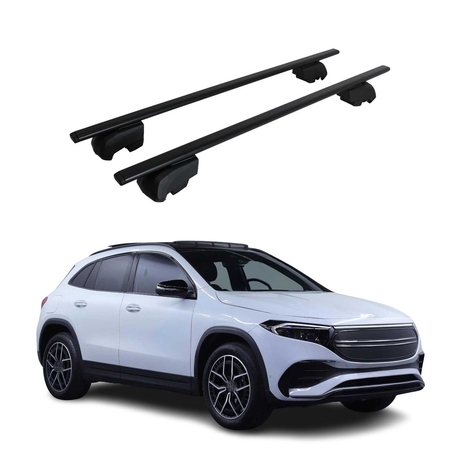 Barres de toit Mercedes EQA pour transporter vos vélos et coffres de voyage