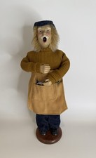 Pensionierte Byers' Choice Weihnachtsmann Figur, Spielzeugmacher, Werkzeuge, Jeans Volkskunst