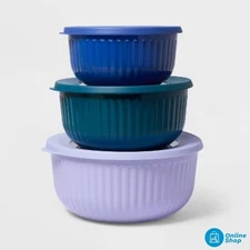 [Clippers] 3pc Melamine Mixing Bowl Set Purple/Blue - Tabitha Brown for Target